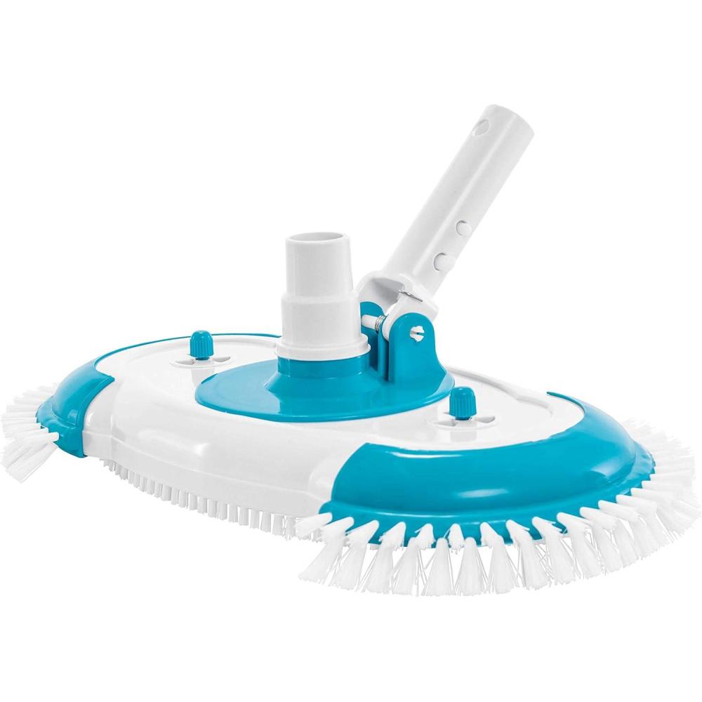 U.S. Pool Supply 16″ Weighted Pool Vacuum Head with Nylon Side Bristles, Swivel Hose Connection, EZ Clip Handle – Connect 1-1/4″, 1-1/2″ Hose – Scrub Clean, Remove Debris – Safe for Vinyl Lined Pools(16″ with Side Brushes)